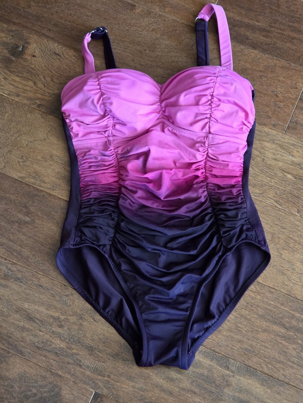 Shape & Style By Aqua Green Women's Pink to Purple One-Piece Swimsuit Size 6